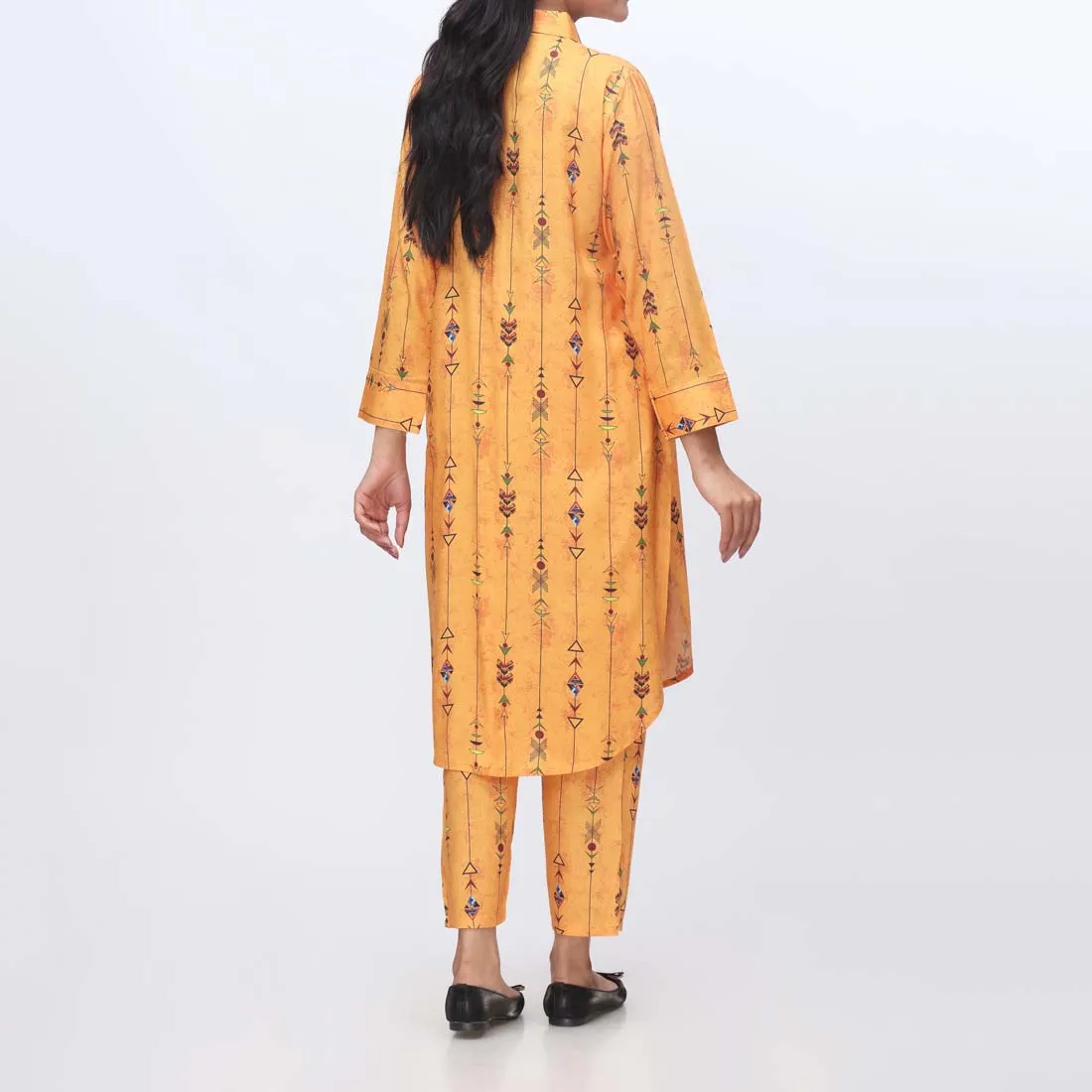 2PC- Printed Shamouse Silk Suit PW9018