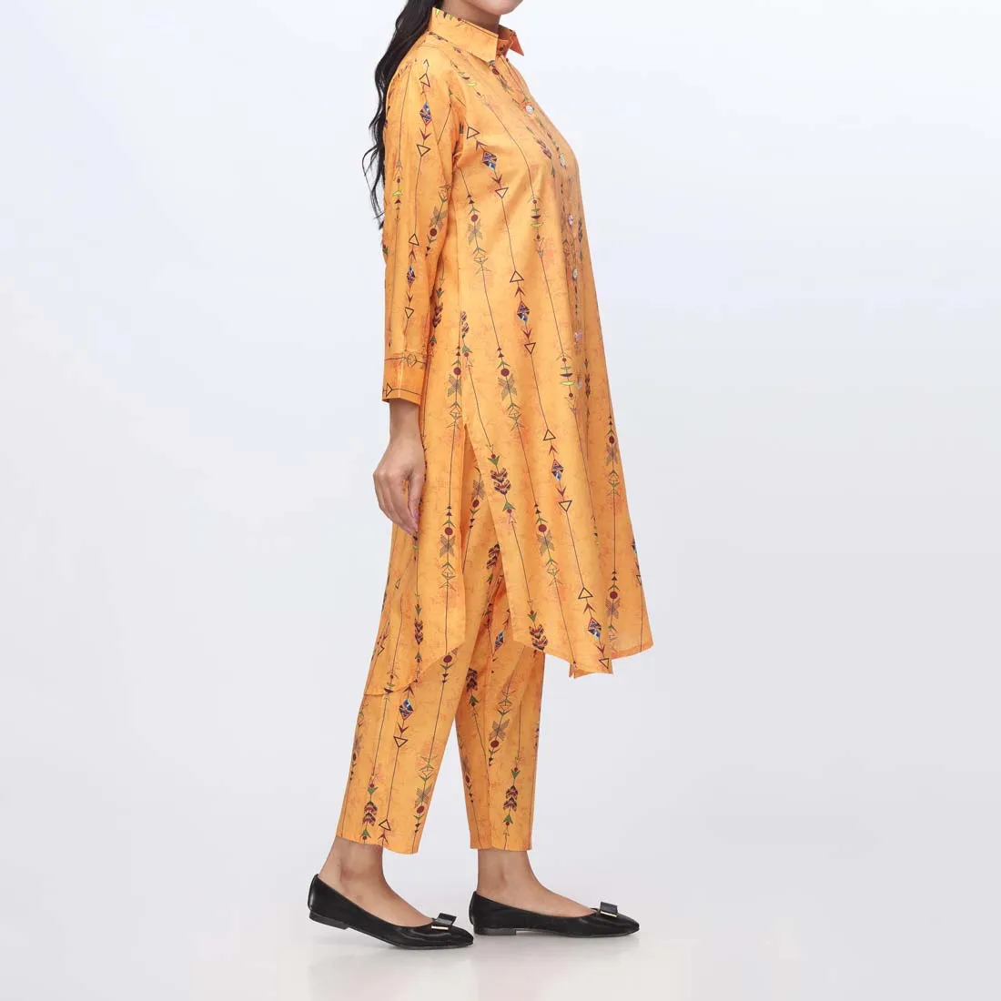 2PC- Printed Shamouse Silk Suit PW9018