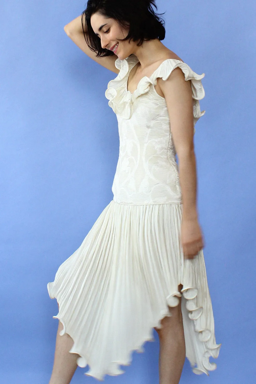 Ana Vanilla Pleat Dress S