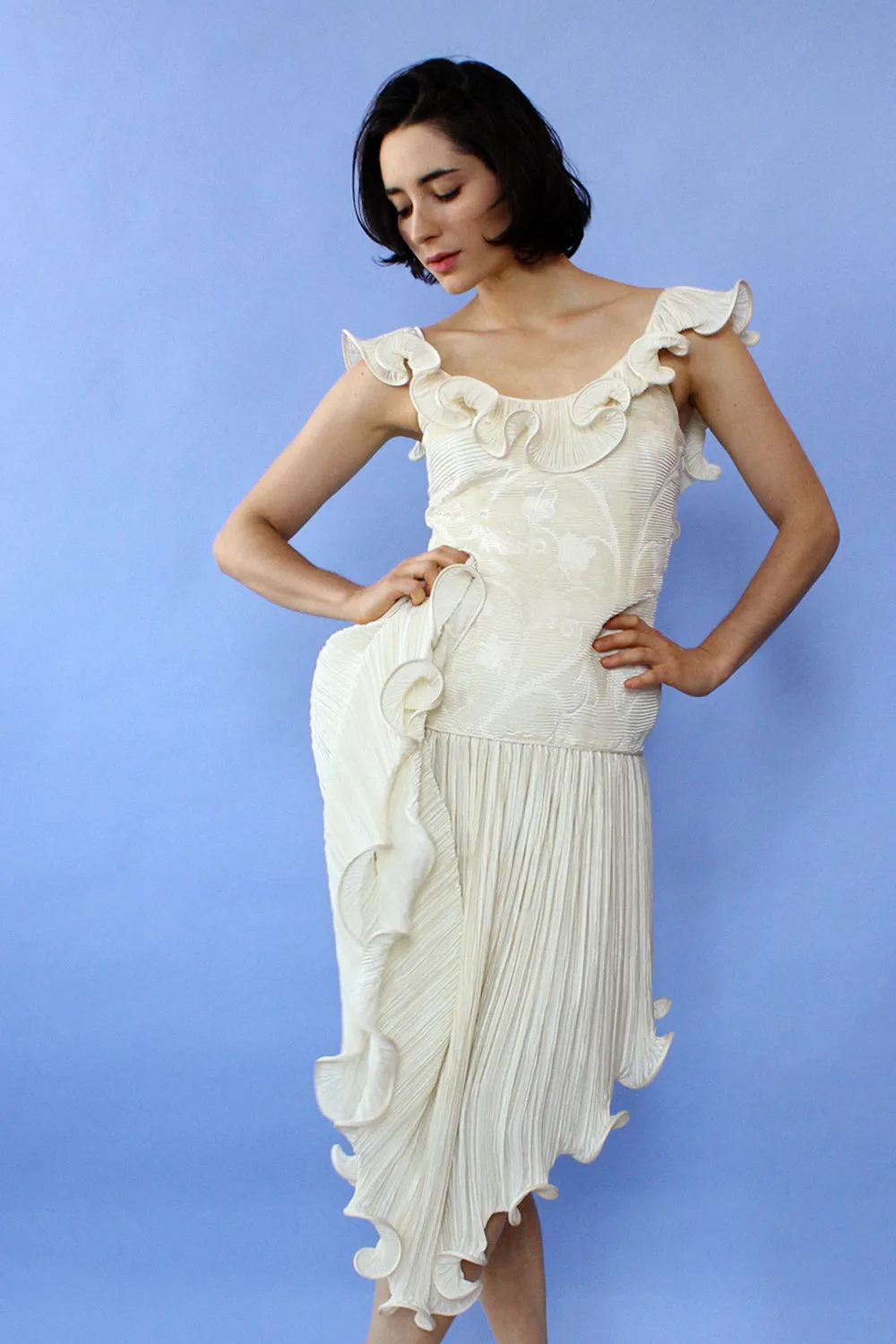 Ana Vanilla Pleat Dress S
