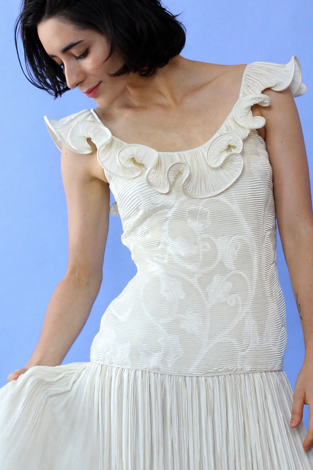 Ana Vanilla Pleat Dress S