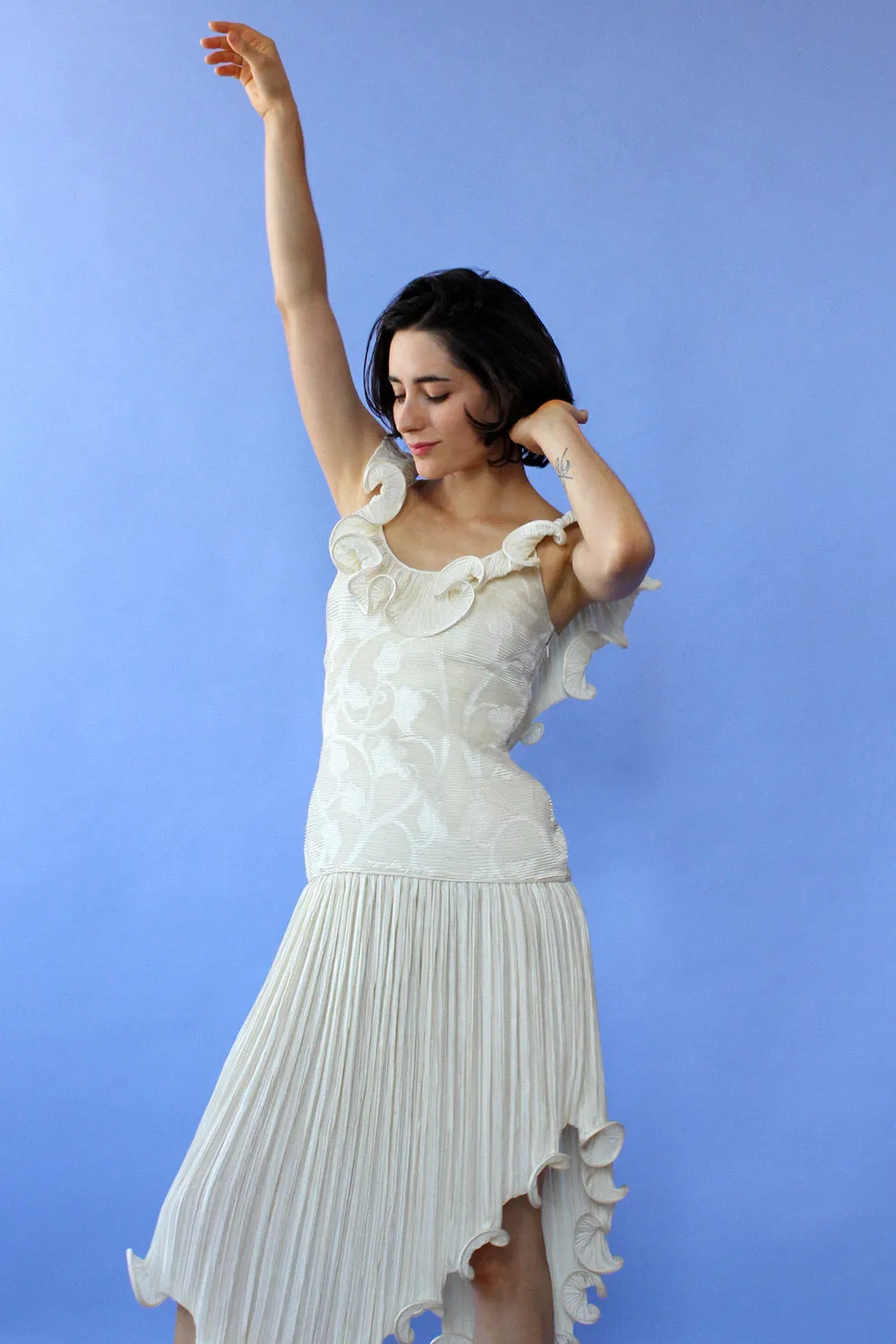 Ana Vanilla Pleat Dress S