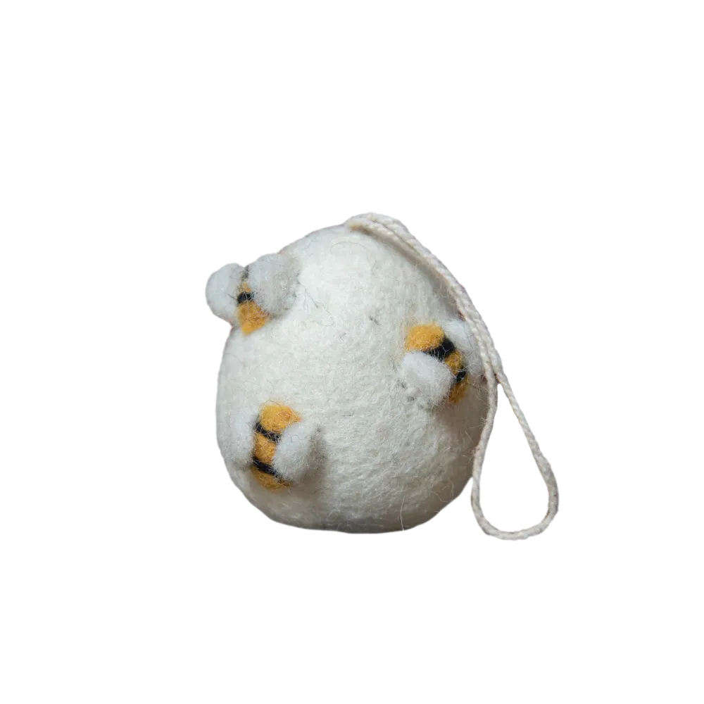 Artisan Easter Egg ornament Bee - White (PREORDER)