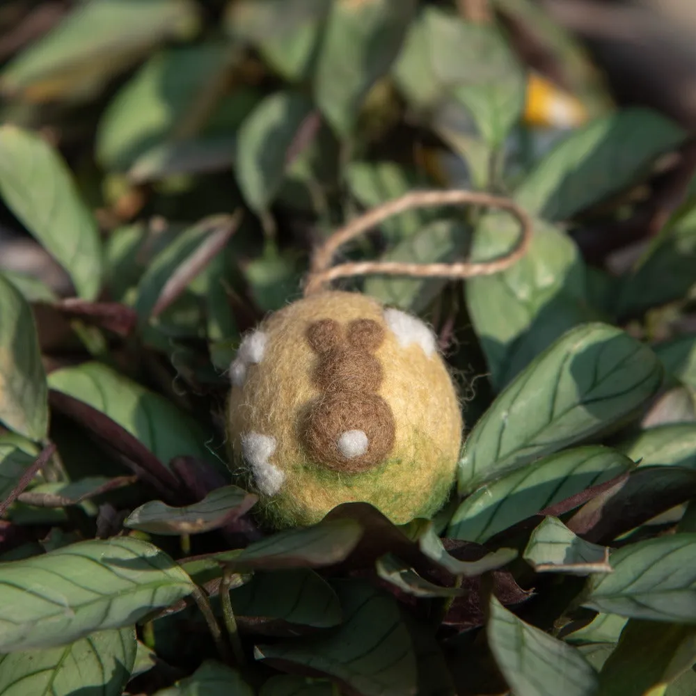 Artisan Easter Egg ornament Bunny Butt - Yellow