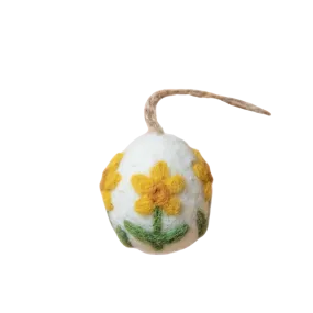 Artisan Easter Egg ornament Daffodil - White