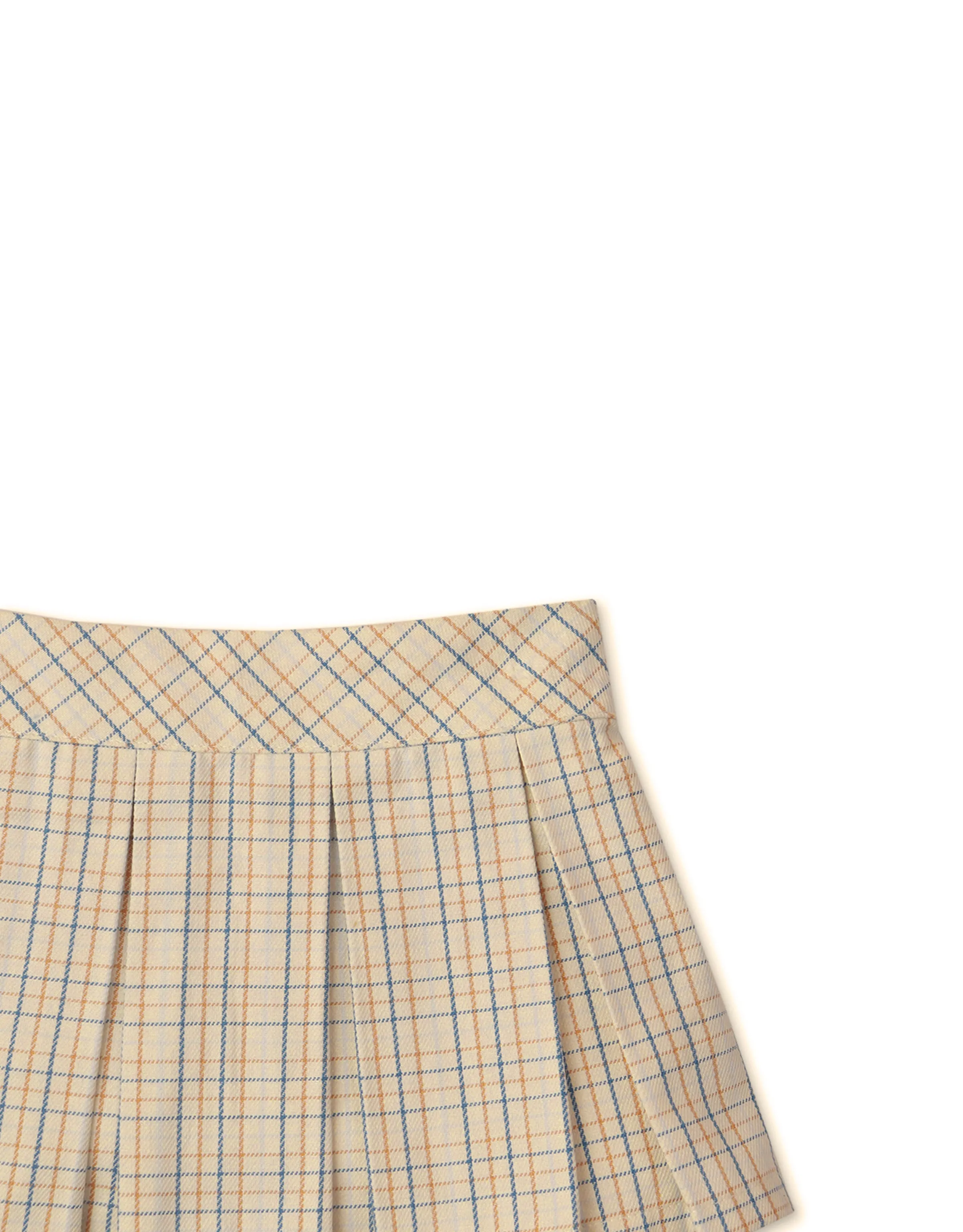BABY GIRLS CHECKERED PRINT PLEATED PULL ON SKIRT