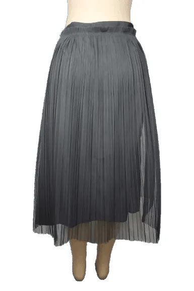 Banana Republic women's chiffon pleated gray skirt size 14
