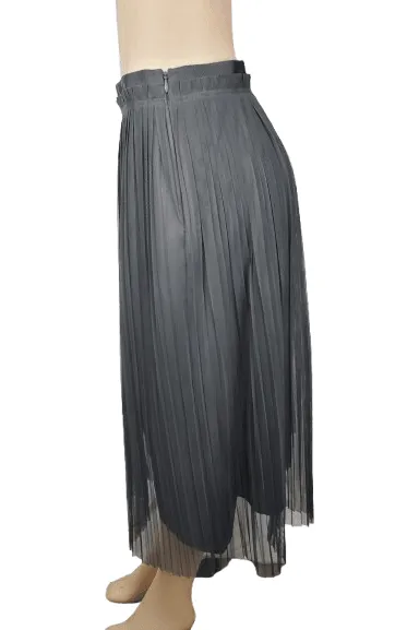 Banana Republic women's chiffon pleated gray skirt size 14