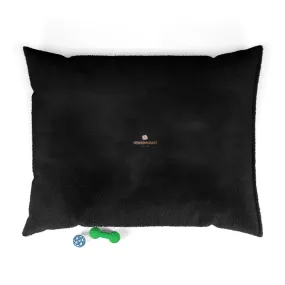 Black Pet Bed, Solid Color Modern Machine-Washable Pet Pillow With Zippers-Printed in USA