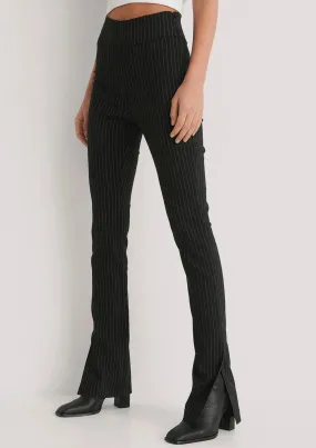 BLACK STRIPED TROUSERS