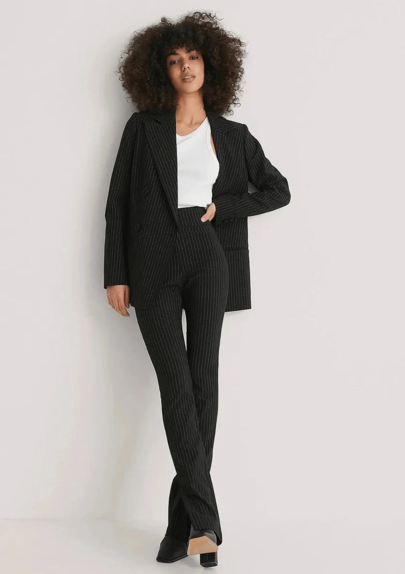 BLACK STRIPED TROUSERS
