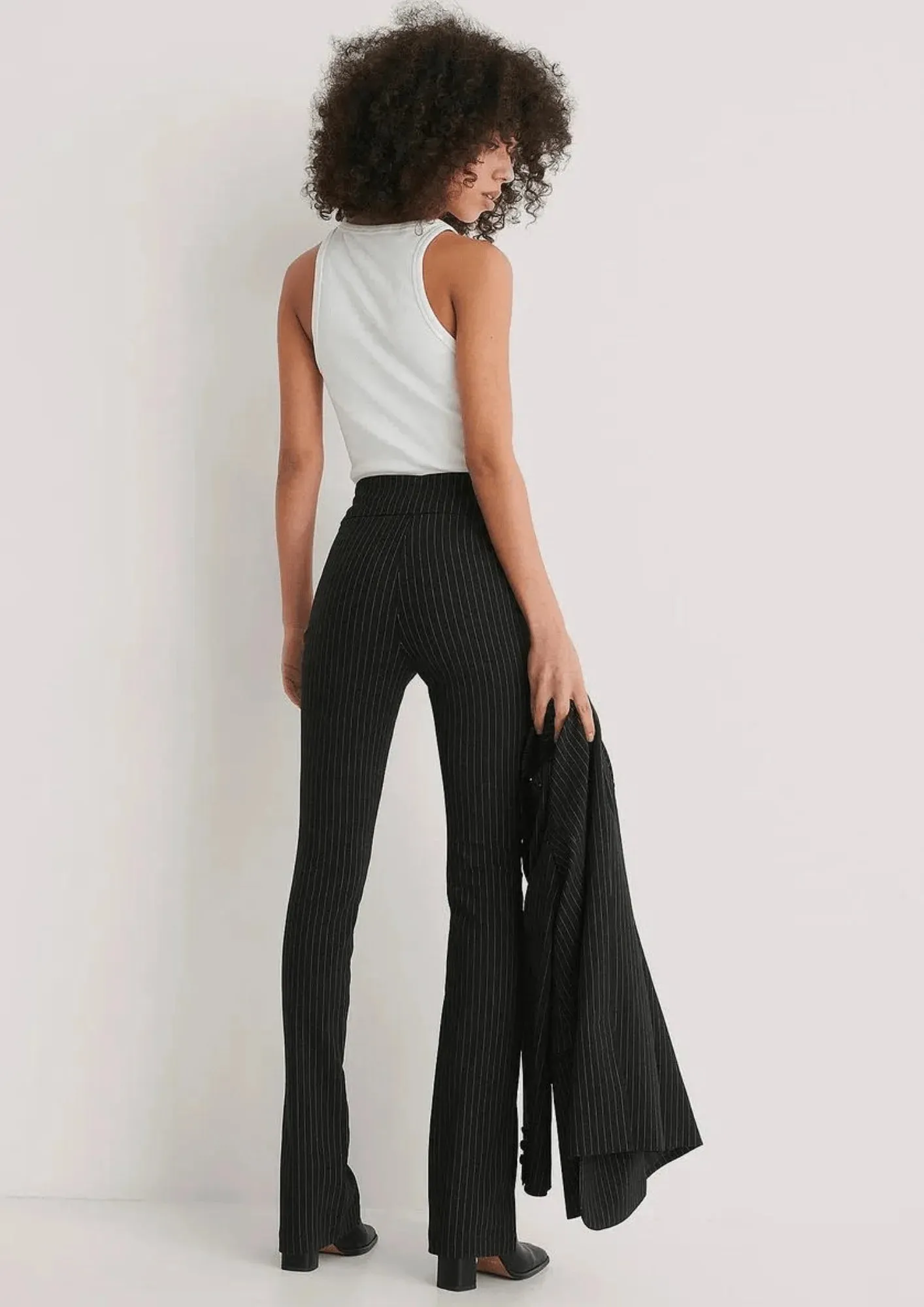 BLACK STRIPED TROUSERS