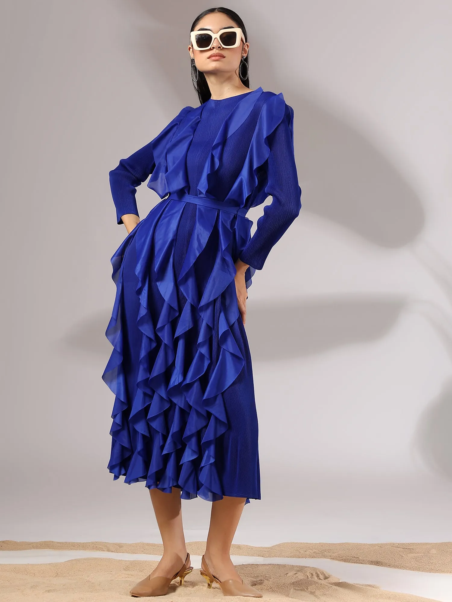 Cascade Ruffle Dress