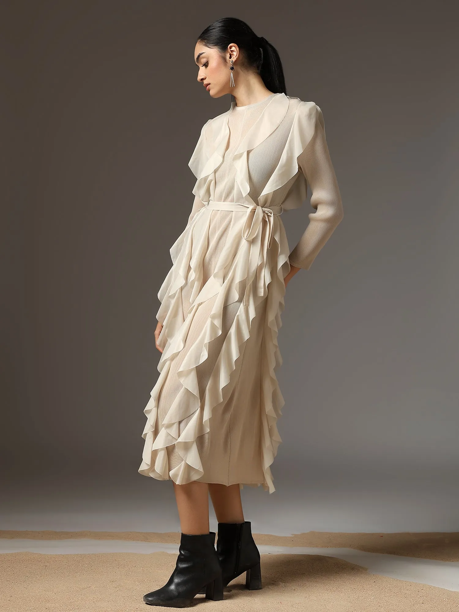 Cascade Ruffle Dress