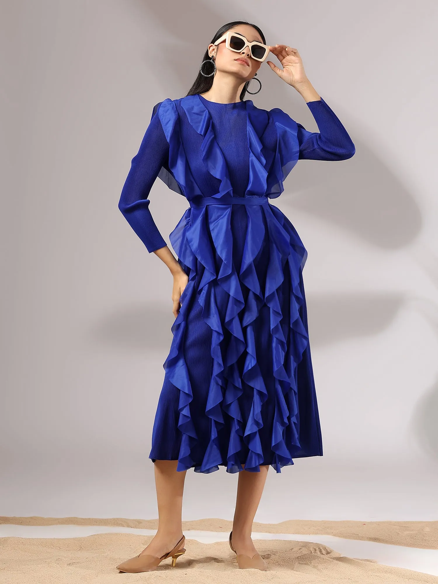 Cascade Ruffle Dress
