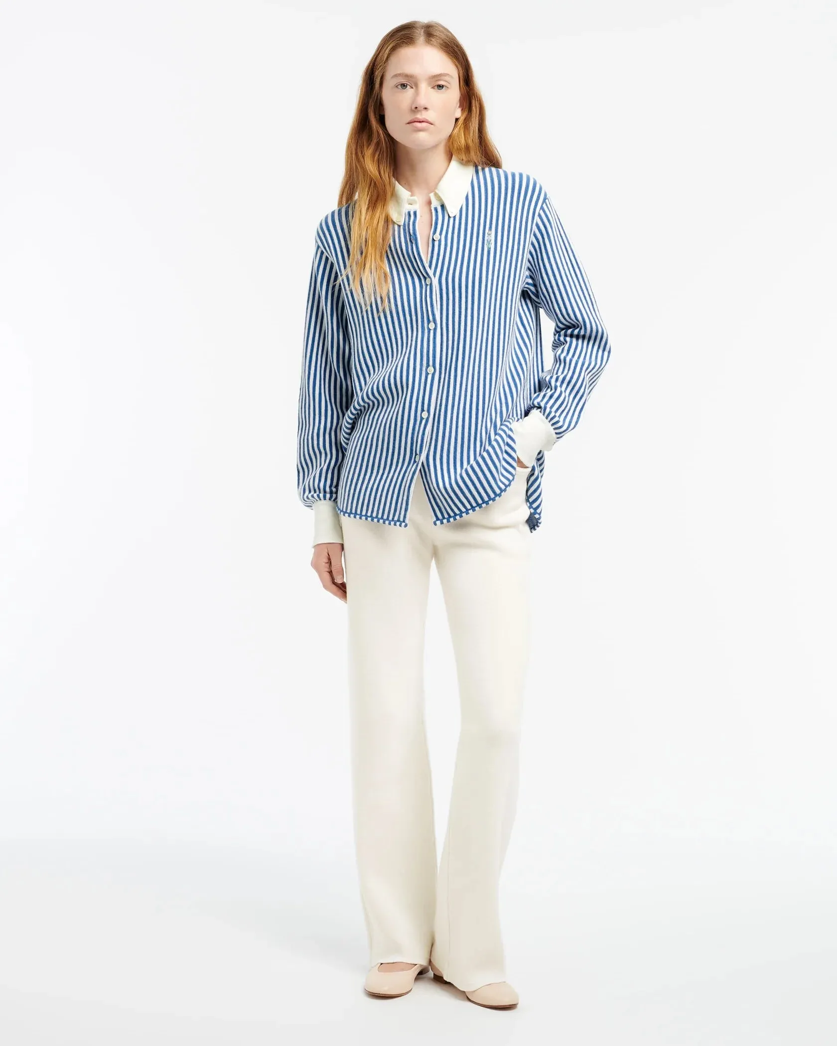 Cashmere and cotton striped shirt