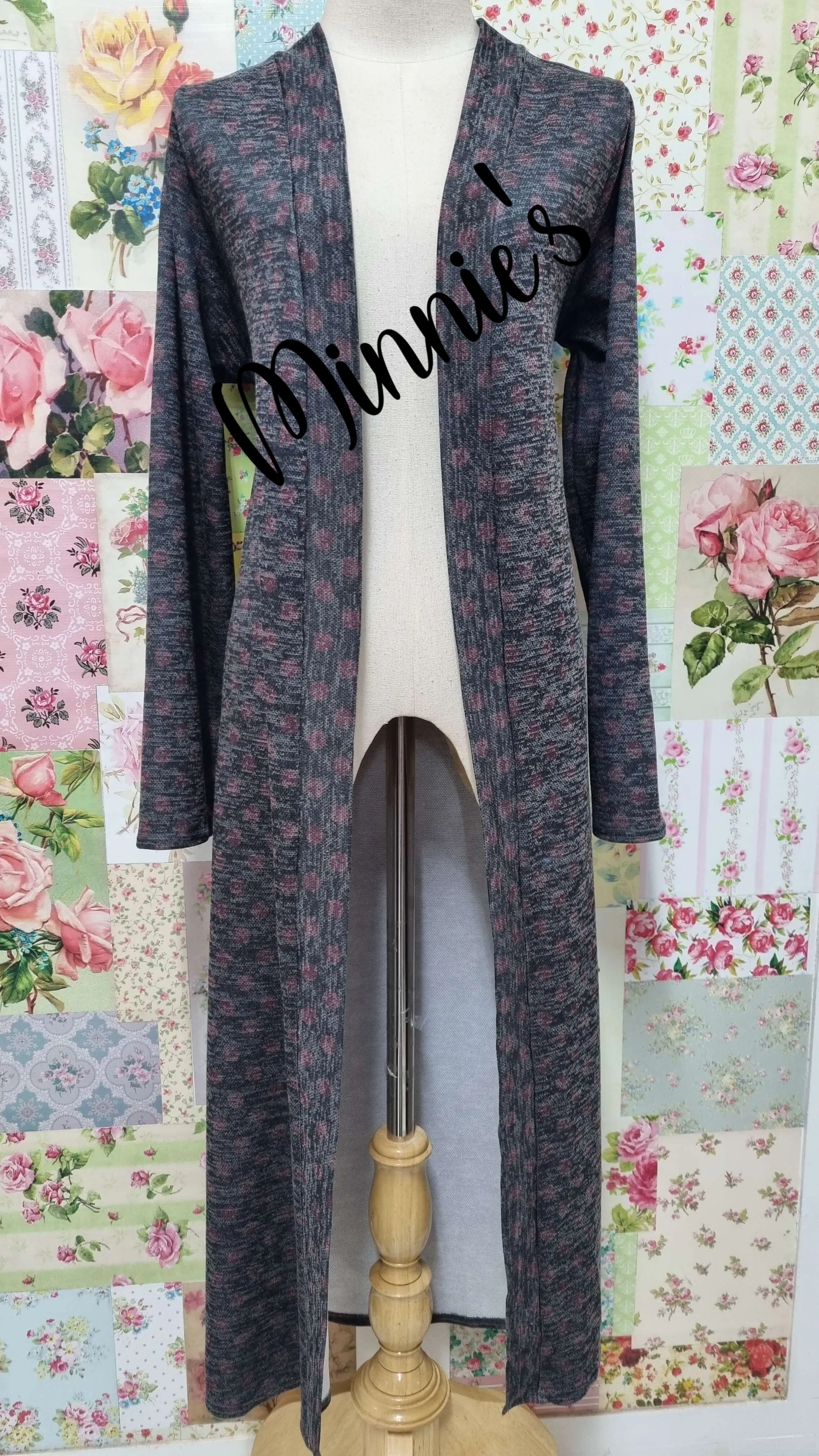 Charcoal Grey Polka Dot Jacket VB0139