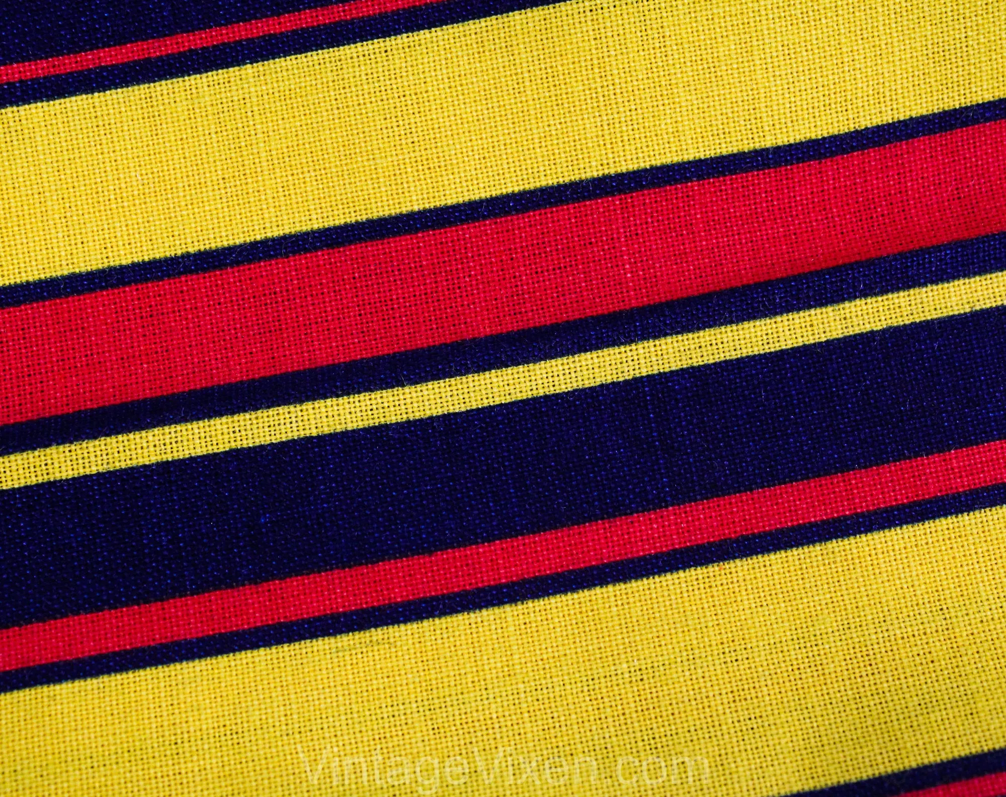 Child's Size 8 1960s Pants - Girls Mod Circus Stripes Wide Leg Trousers - Yellow Red Navy Blue 60s Children's Bell Bottoms - Waist 23