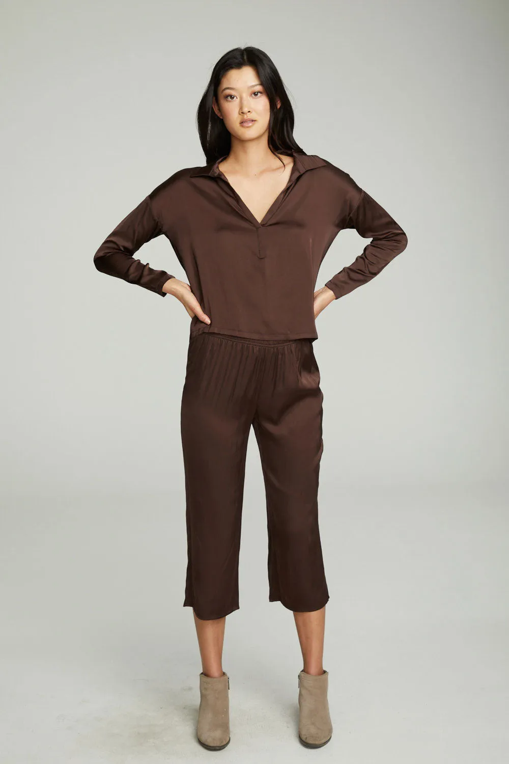 Cropped Wide Leg Culotte