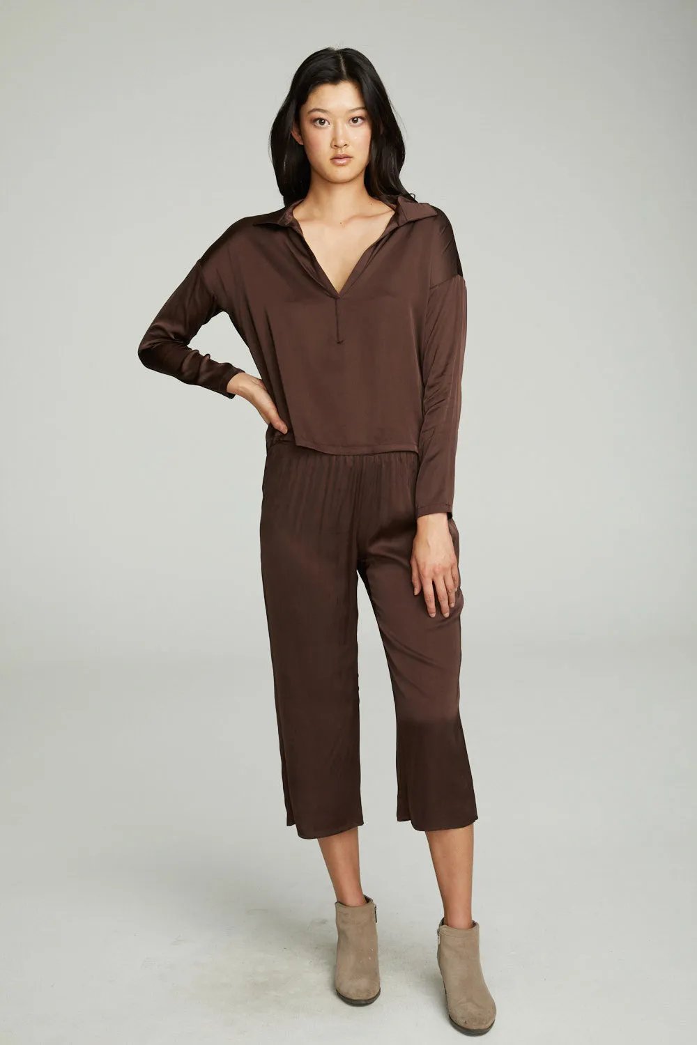 Cropped Wide Leg Culotte