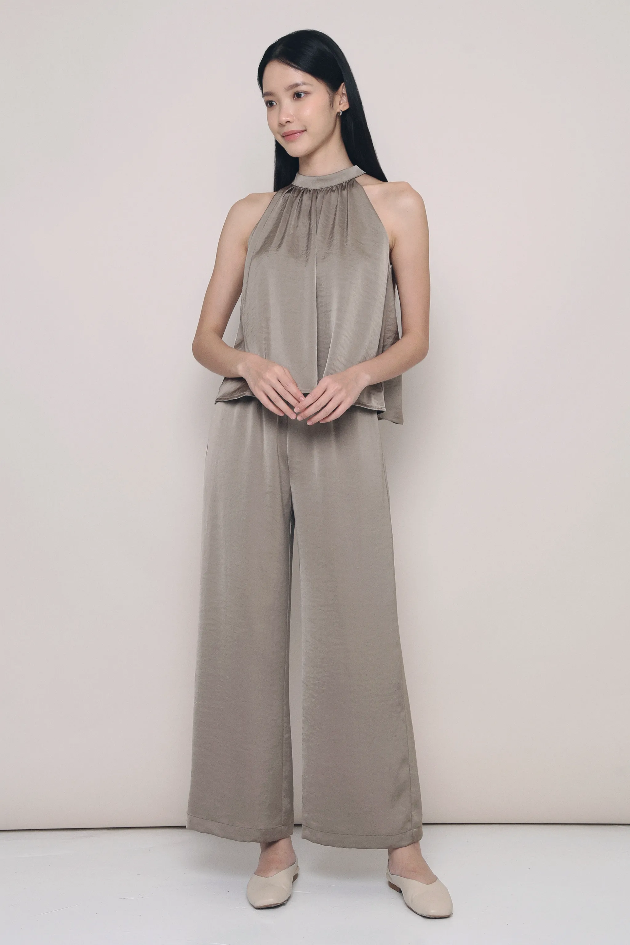 Daydreamer Wide Leg Pants Taupe