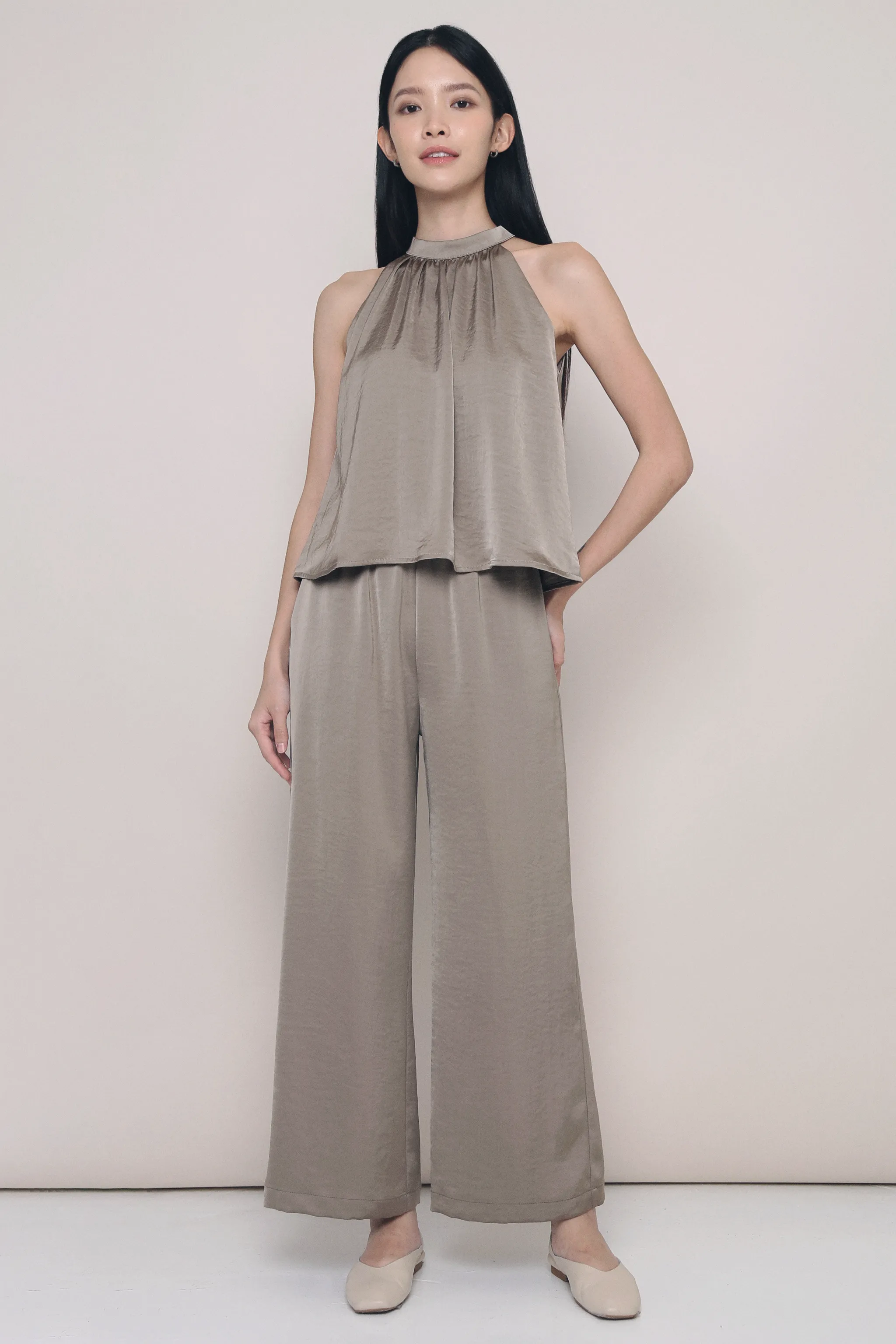 Daydreamer Wide Leg Pants Taupe