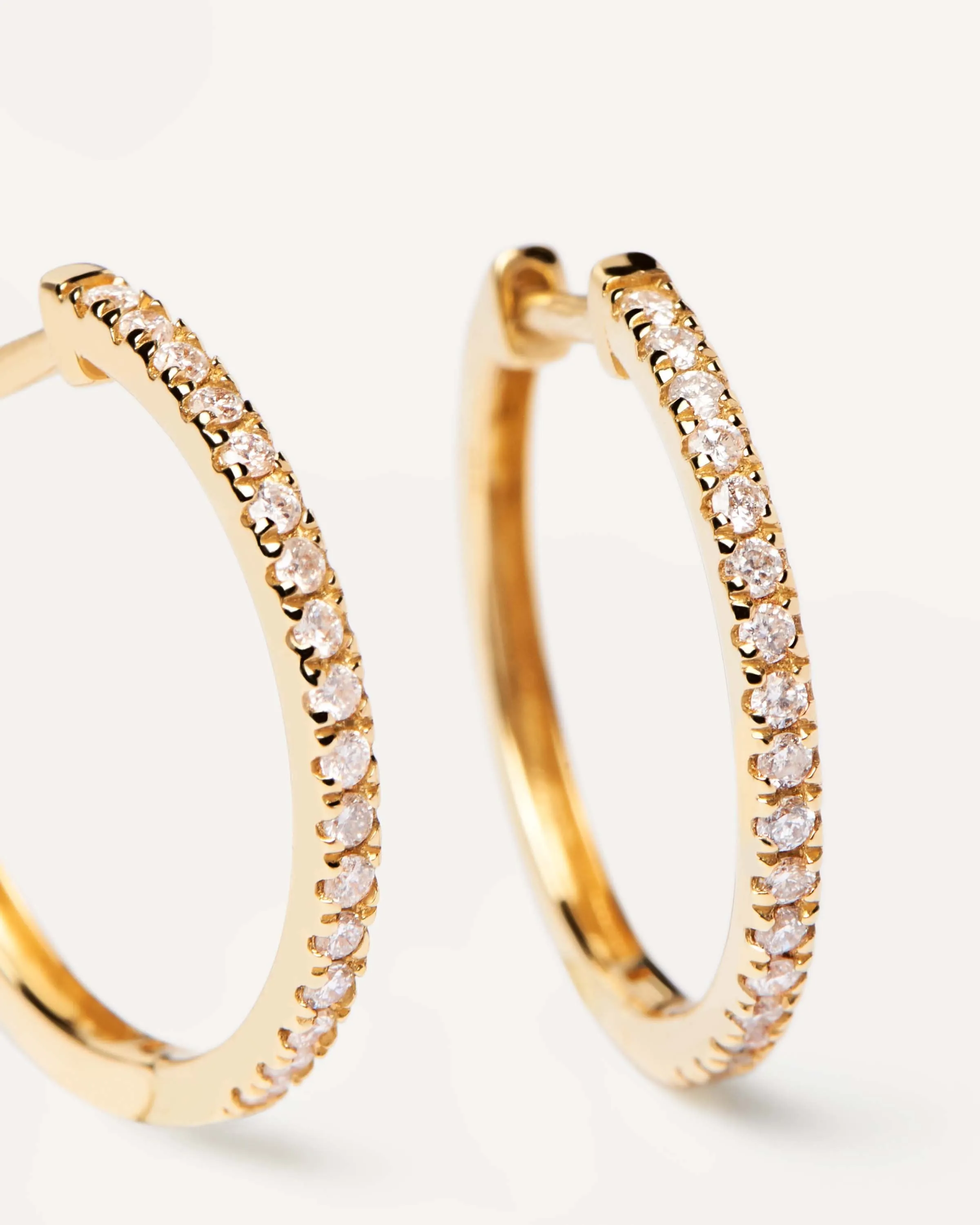 Diamonds and Gold Eternity Medium Hoops