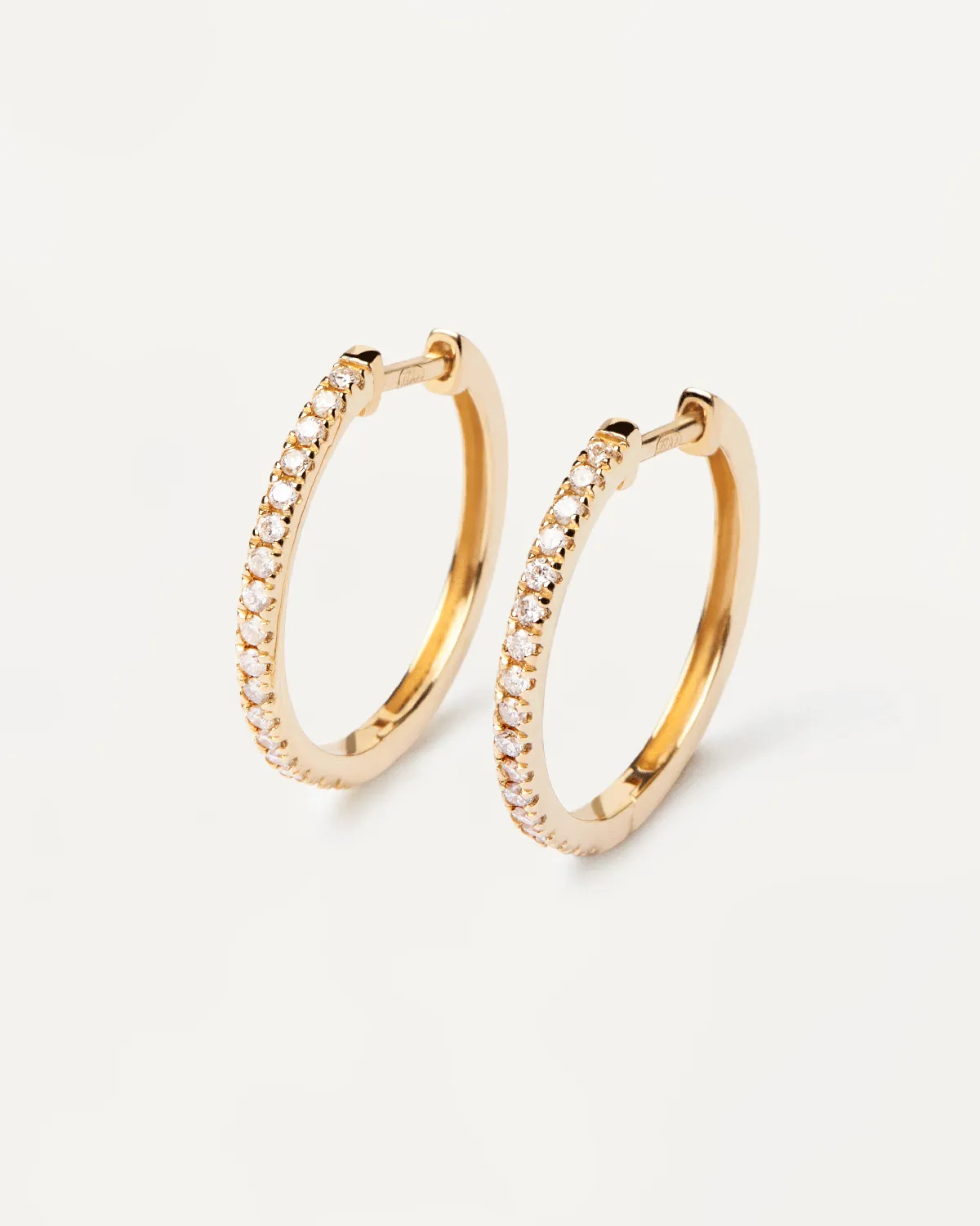 Diamonds and Gold Eternity Medium Hoops