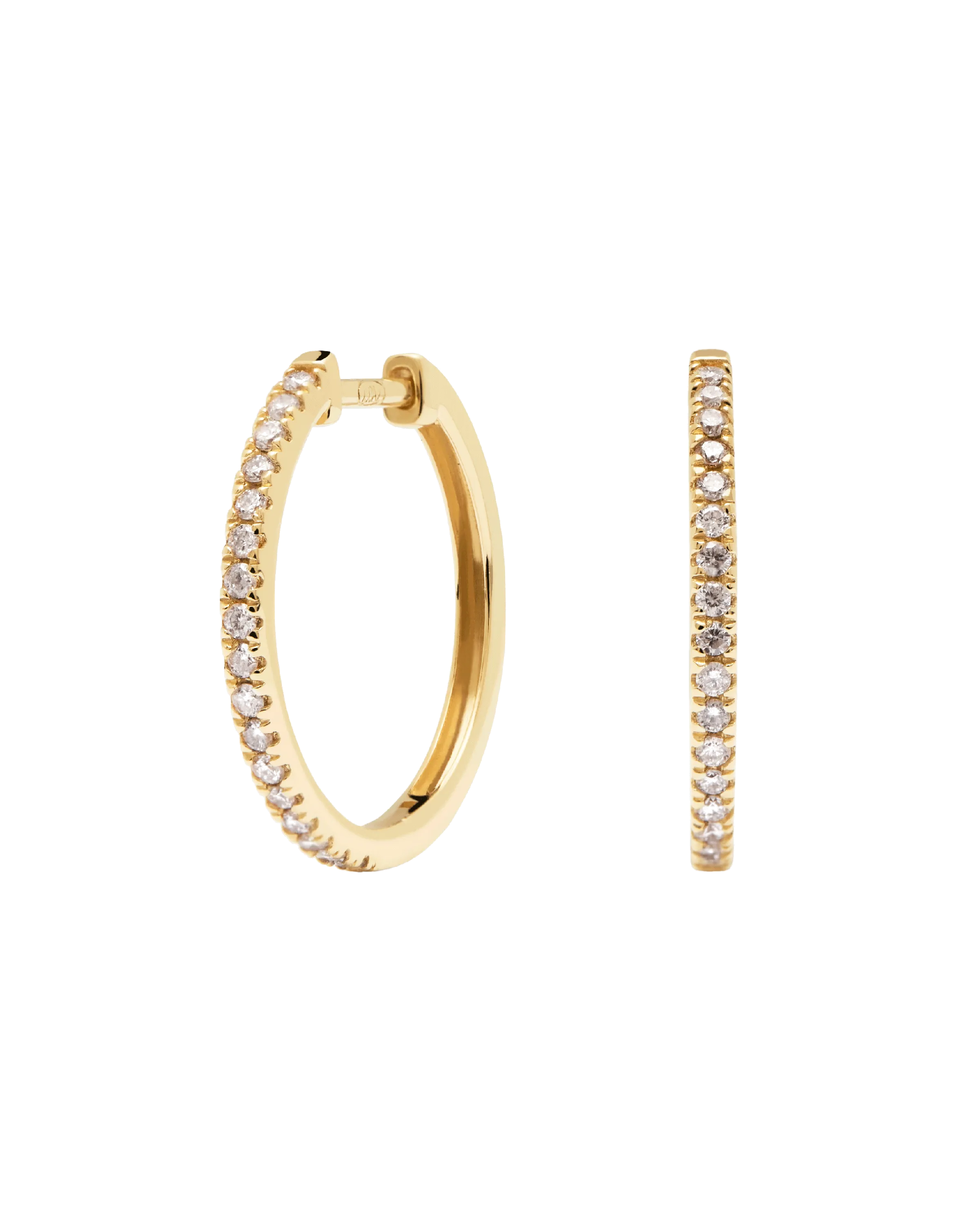 Diamonds and Gold Eternity Medium Hoops
