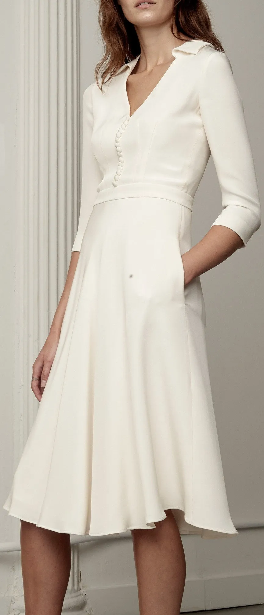 'Diana' Button Detail Midi Dress