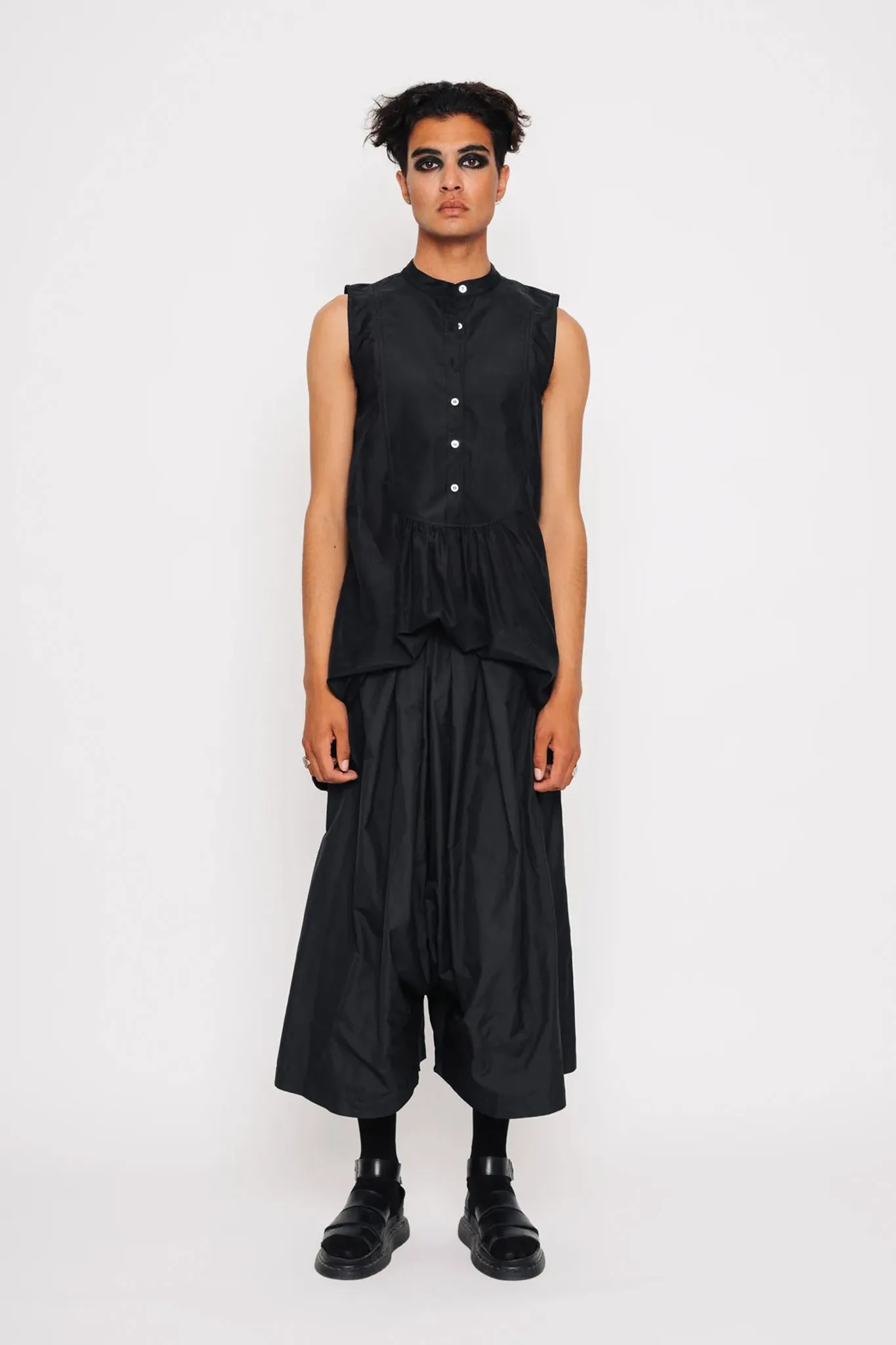 Stylish Black Drop Crotch Culottes for Effortless Chic Comfort