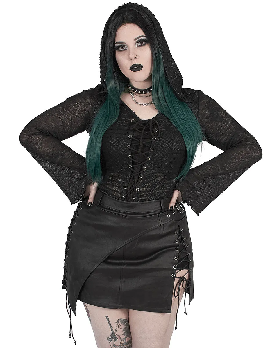 DT-666 Plus Size Retrograde Resistance Womens Hooded Top