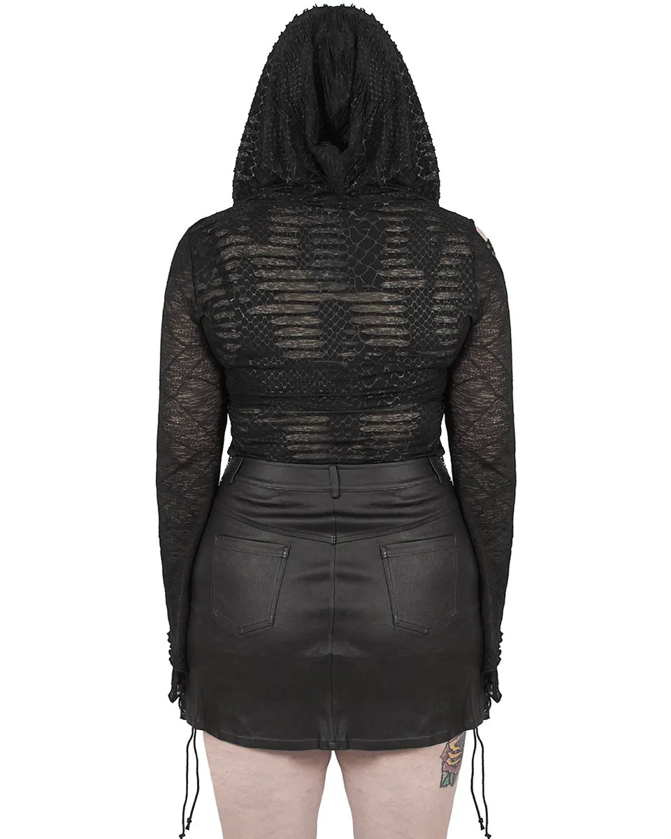 DT-666 Plus Size Retrograde Resistance Womens Hooded Top