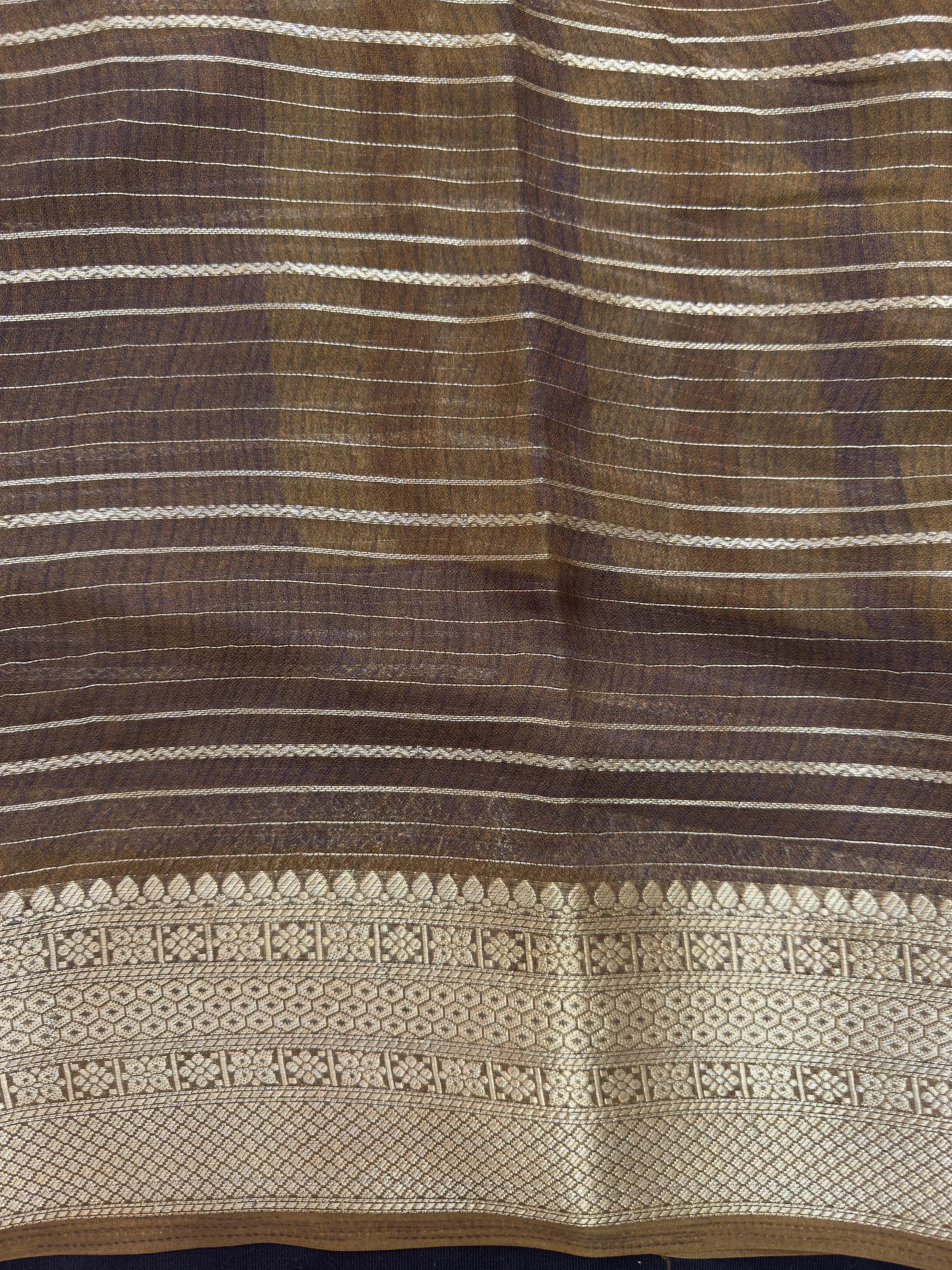Elegant Chiffon Semi Banarasi Saree – Ideal for Both Festive and Regular Wear
