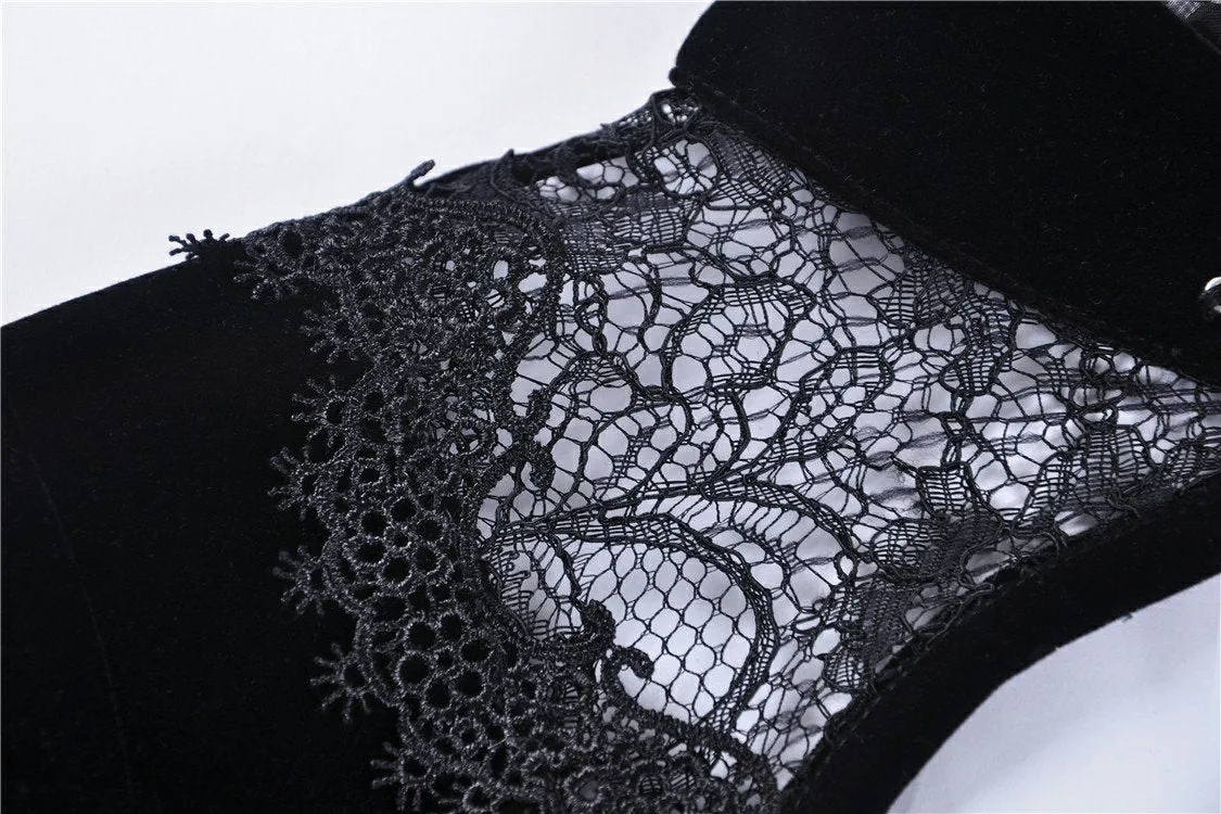 Elegant gothic velvet and lace jacket JW189