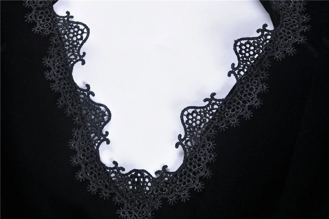 Elegant gothic velvet and lace jacket JW189