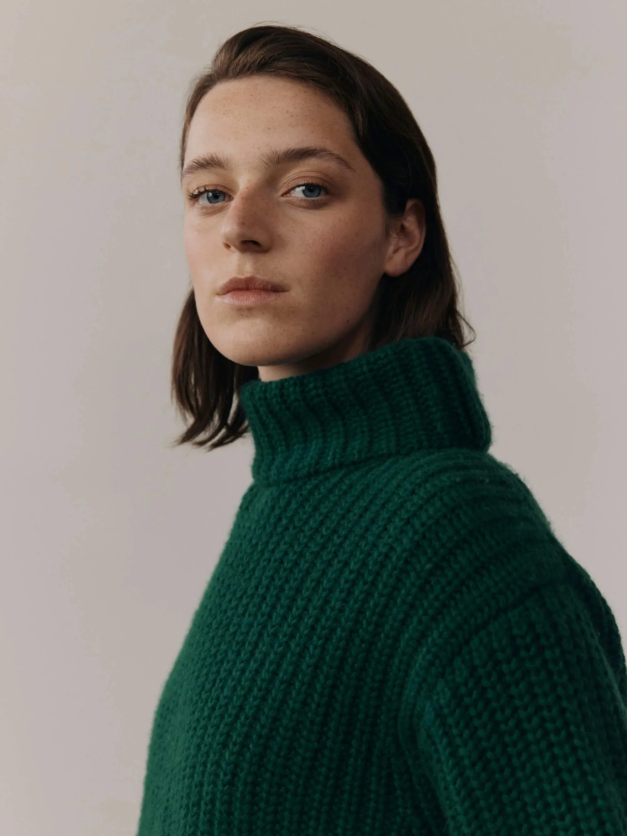 Fauve Funnel Neck in Green by Begg x Co