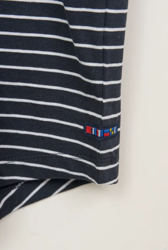 Fine Striped Drop Sleeve T-Shirt