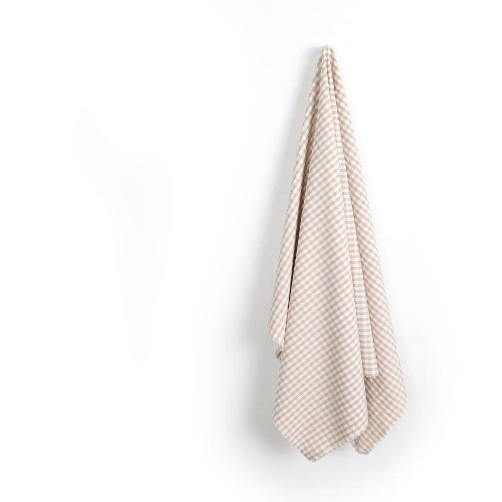 Gingham Cotton Shirting - Crema