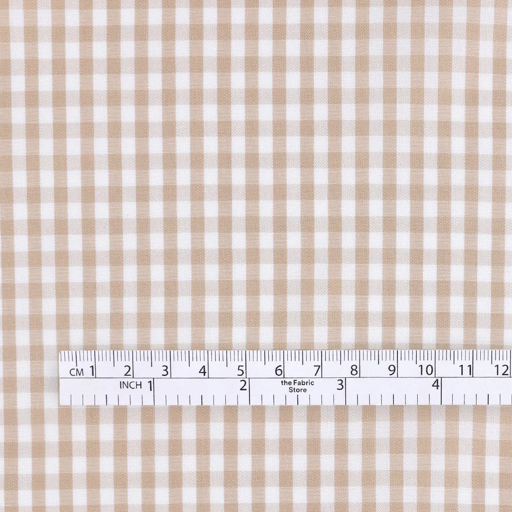 Gingham Cotton Shirting - Crema
