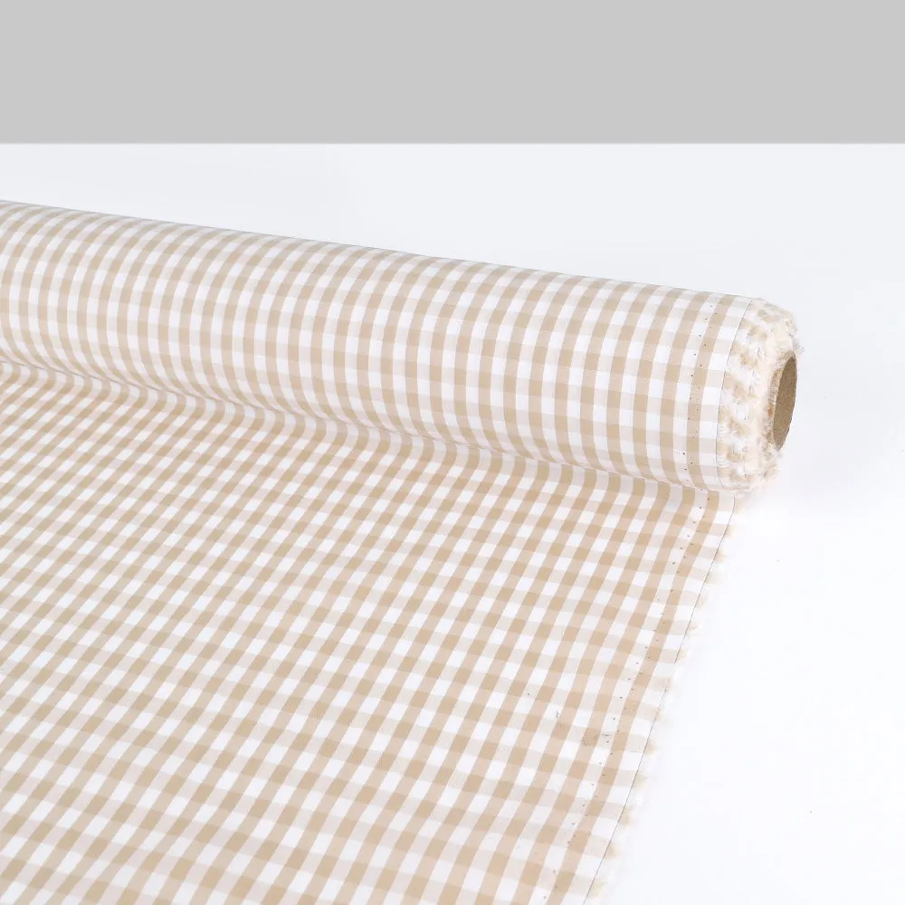 Gingham Cotton Shirting - Crema