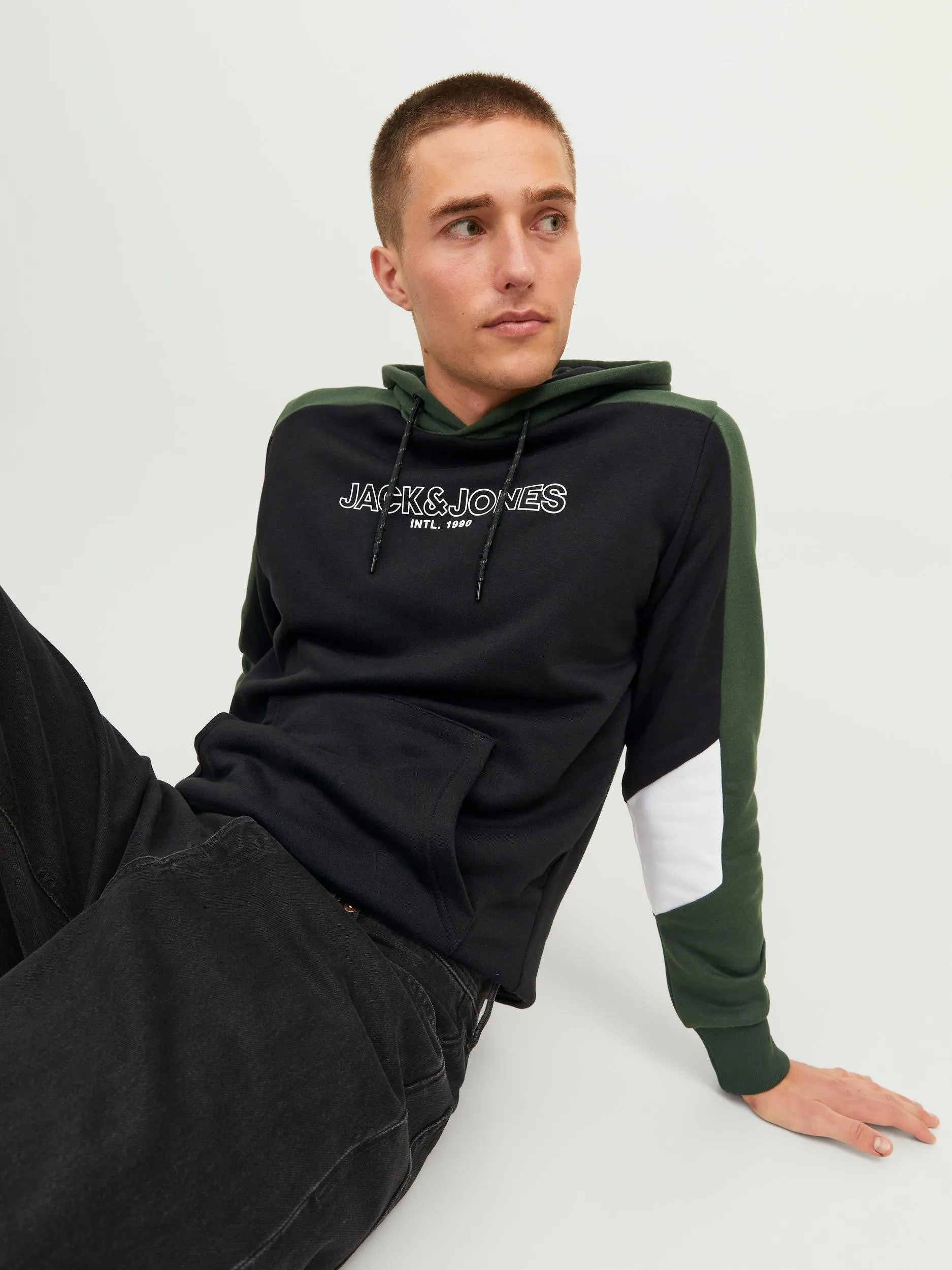 Jack & Jones Anker Hooded Sweatshirt-BLACK