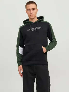 Jack & Jones Anker Hooded Sweatshirt-BLACK