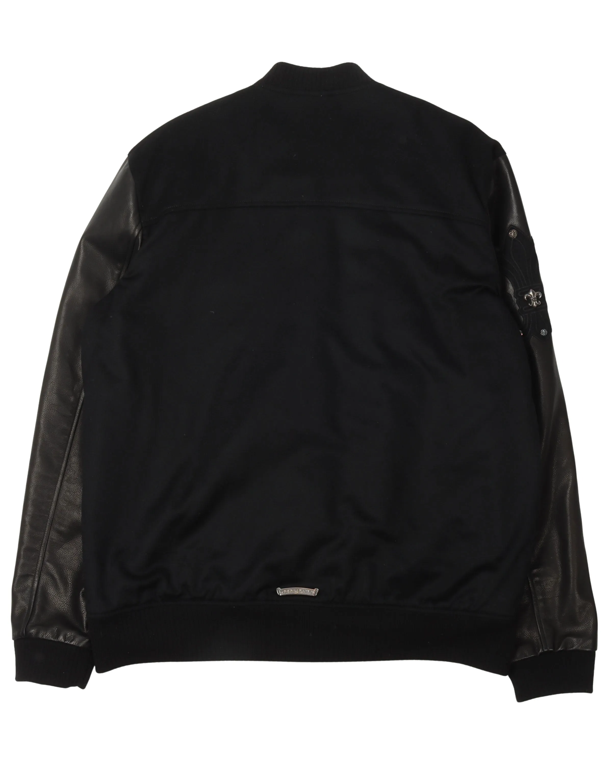 Leather Cross Varsity Jacket