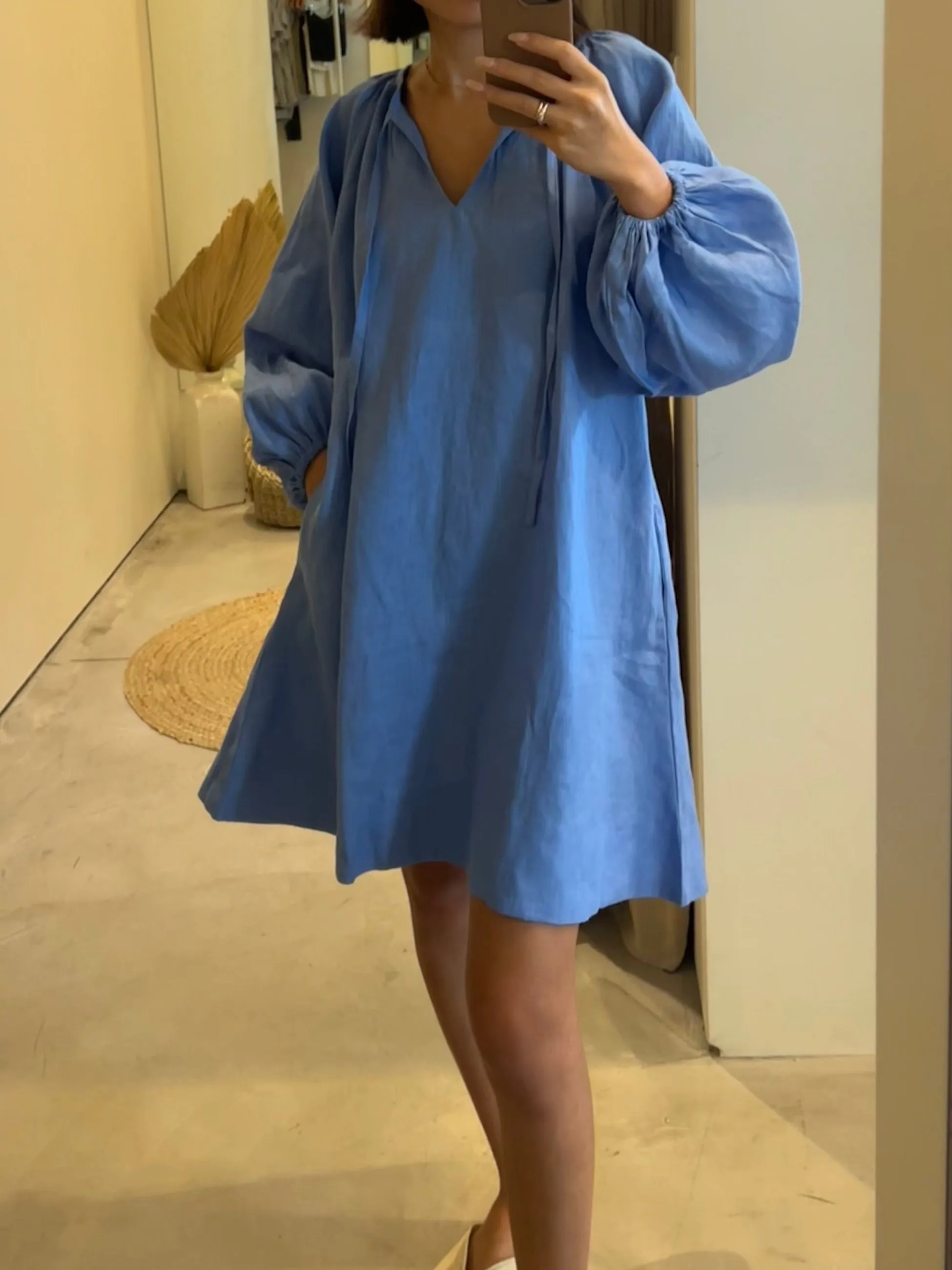 Linen A-line Short Dress