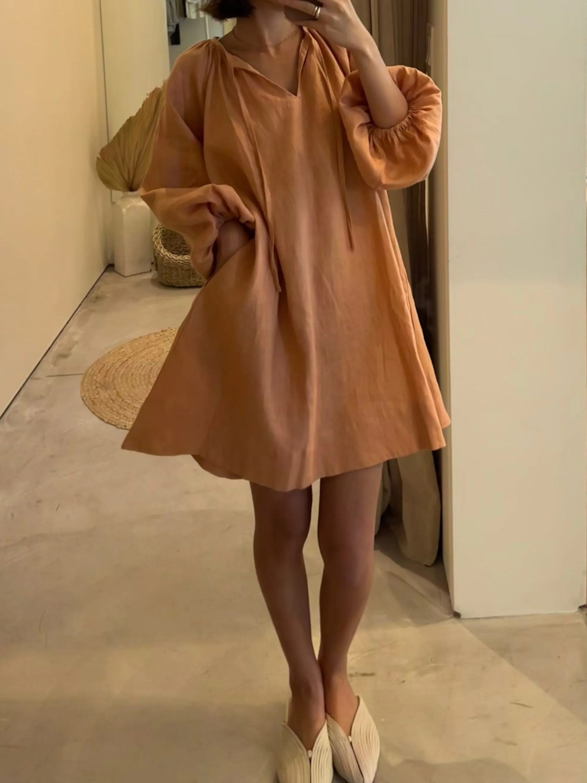 Linen A-line Short Dress