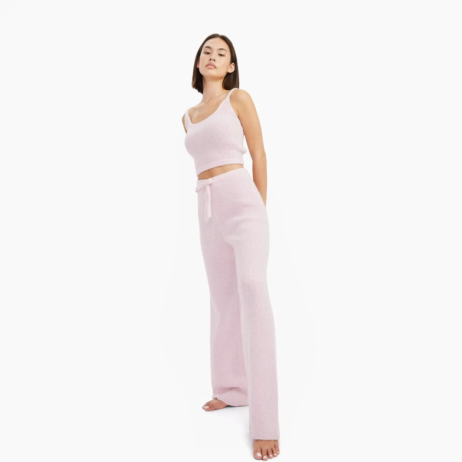 Here is an optimized title with modifiers for the e-commerce product:

Womens Luxe Merino-Cashmere Wide-Leg Lounge Pants