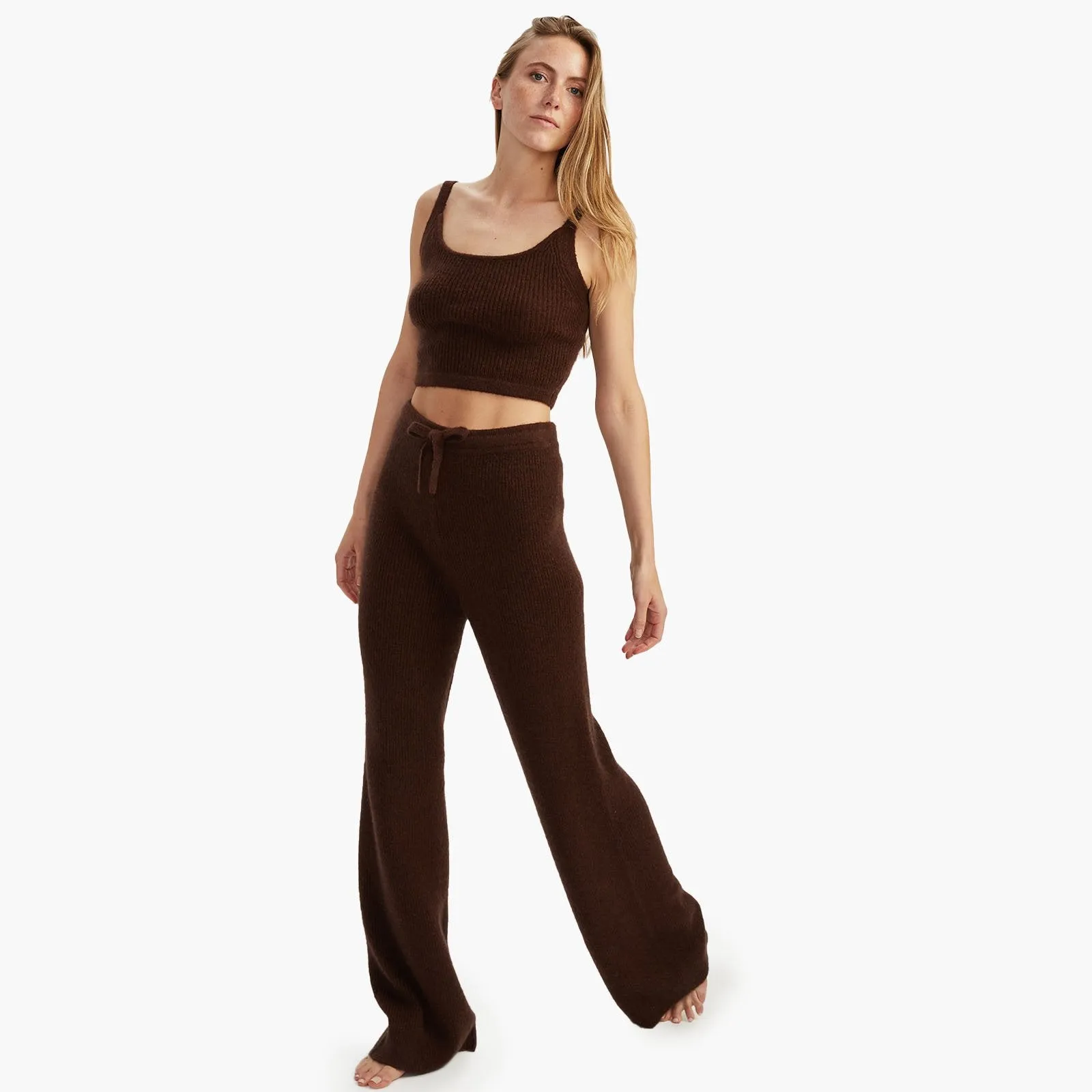Here is an optimized title with modifiers for the e-commerce product:

Womens Luxe Merino-Cashmere Wide-Leg Lounge Pants