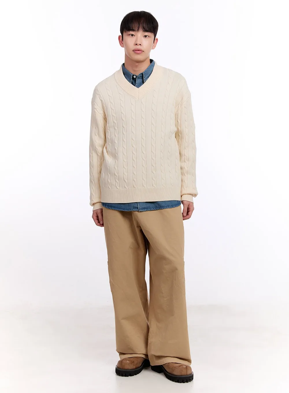 Men's Pocketed Wide-Fit Trousers IM512