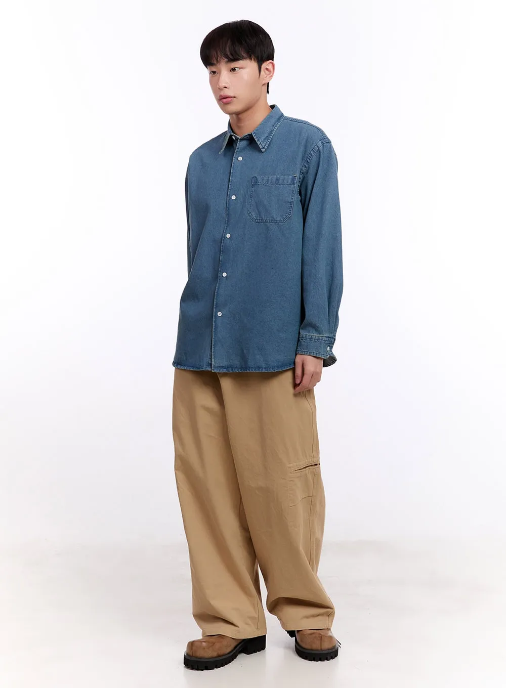 Men's Pocketed Wide-Fit Trousers IM512